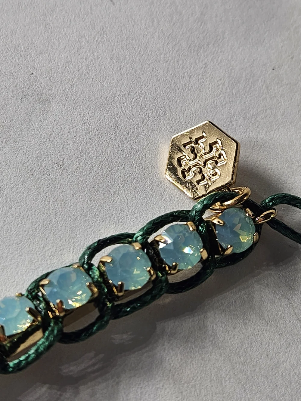 Tory Burch Mixing Swarovski Crystals Corded Thread,Macramé Logo, Bracelet Friend